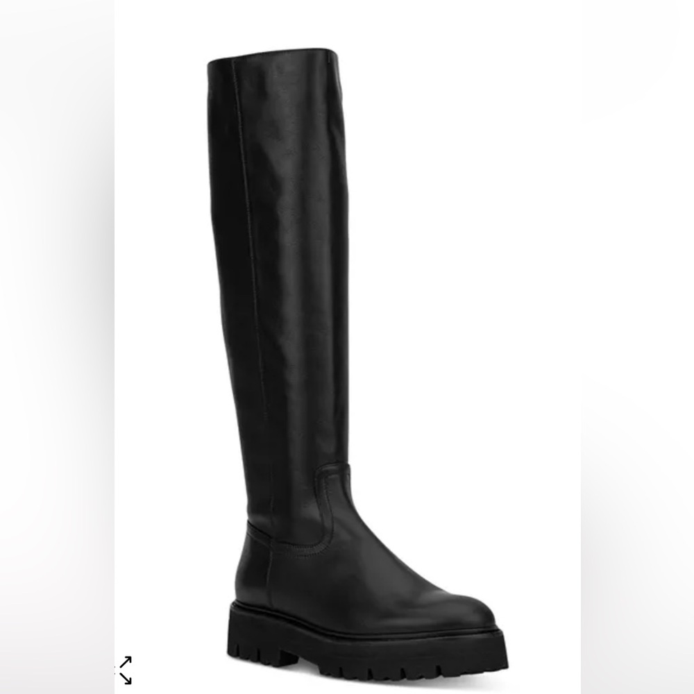 Aquatalia sheya tall boot black leather weatherproof